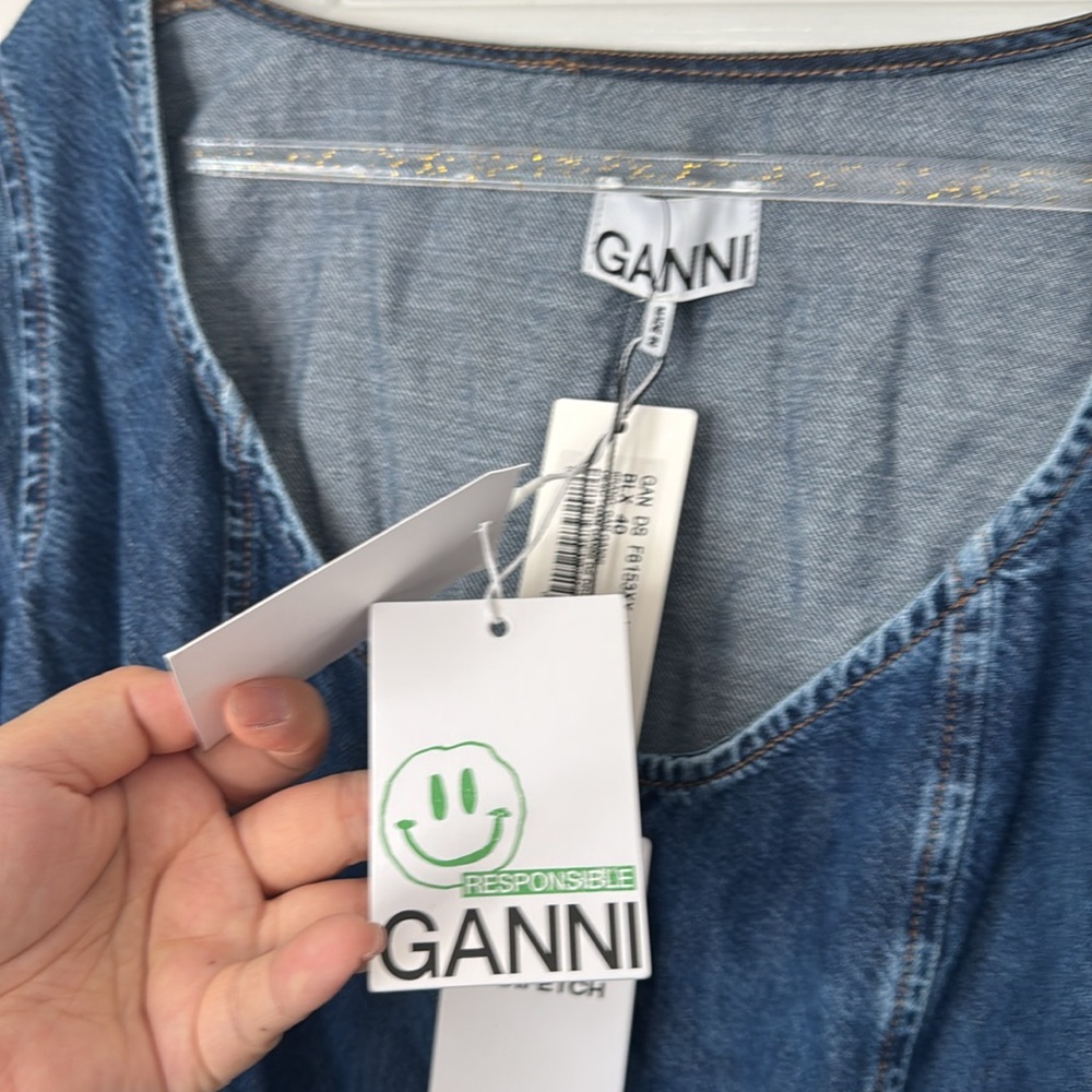 NWT GANNI Denim mini dress - Picture 5 of 6
